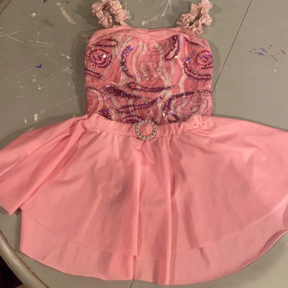 Light pink leotard and skirt set